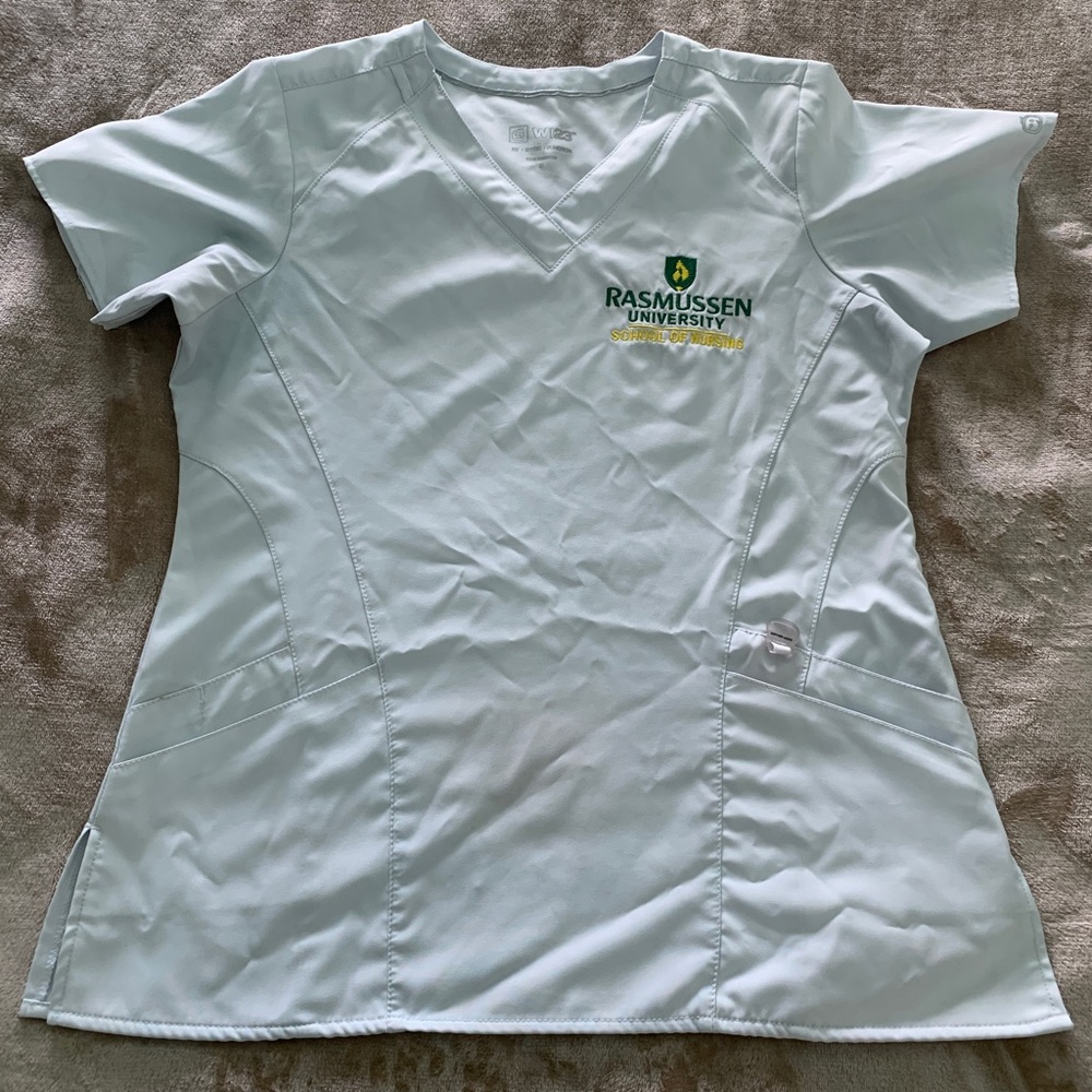 Rasmussen White Nursing Scrub Top